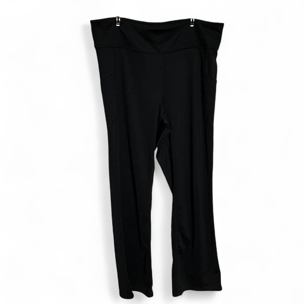 J Jill Rhodes Pants Black Straight Leg Yoga Pants pockets size medium petite
